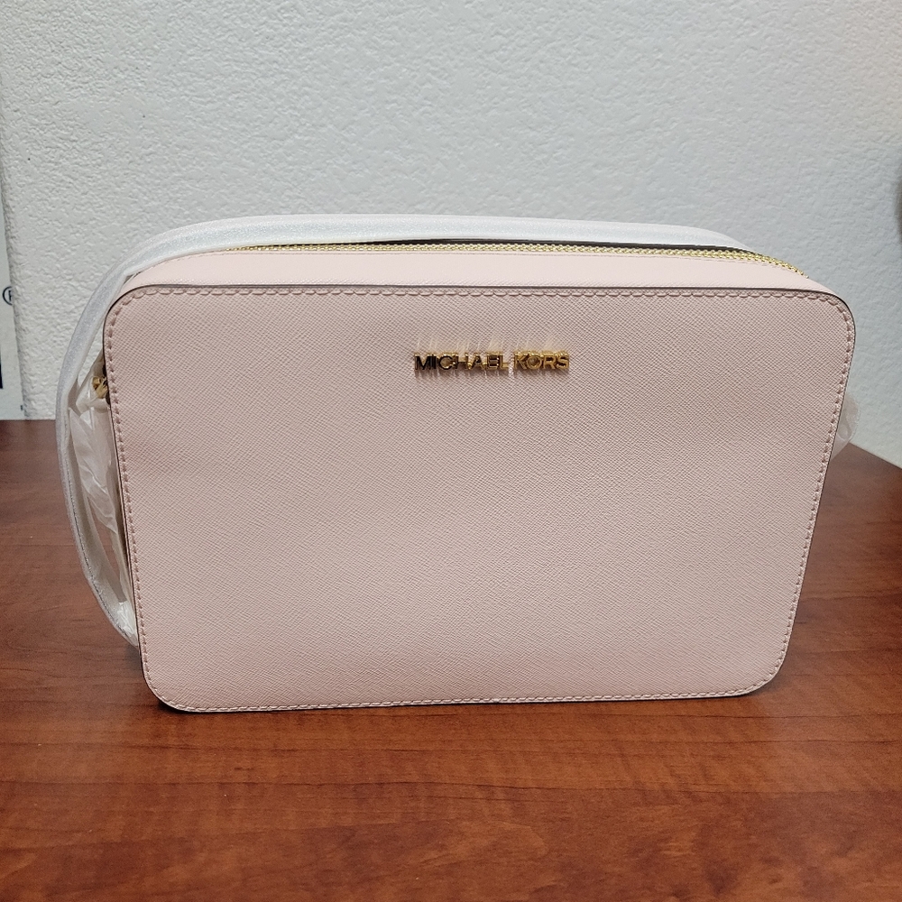 NWT Michael Kors | Jet Set Crossbody Powder Blush Adjustable Strap - Picture 6 of 13